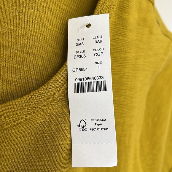 J Crew Organic Cotton Slub Cropped Tee size large NWT - Picture 4 of 8